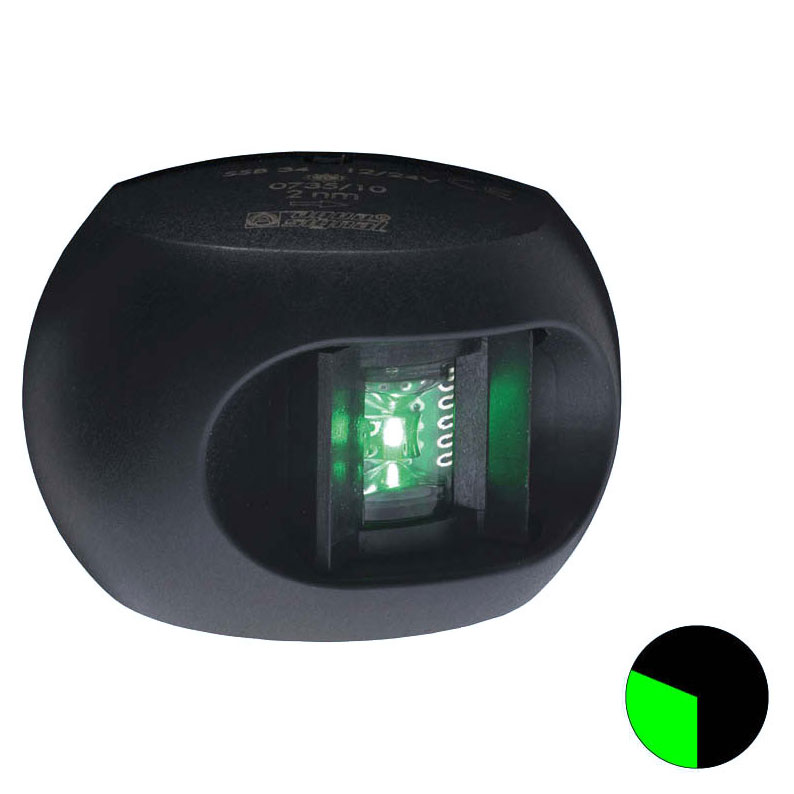 Aqua Signal - Series 34 LED Starboard Navigation Light (Black Housing)