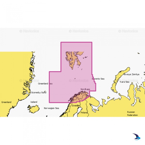 Navionics - Navionics+ NAEU054R Norway, Vestfjorden to Svalbard