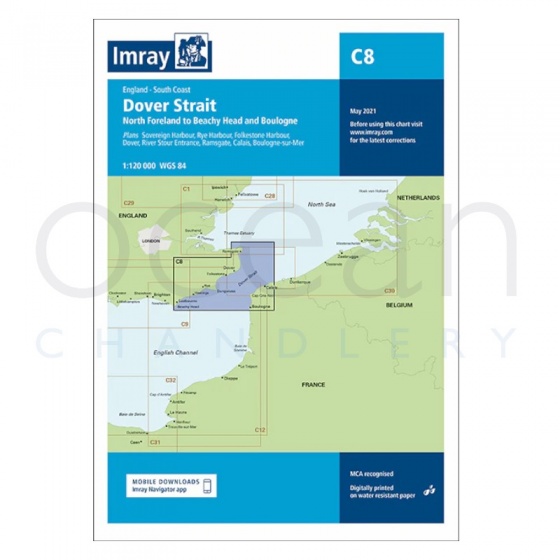 Imray - Chart C8 Dover Strait, North Foreland to Beach Head & Boulogne