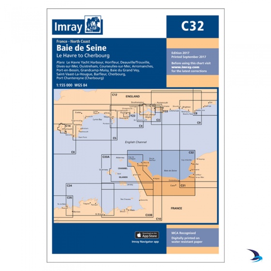 Imray - Chart C32 Baie De Seine - Le Havre to Cherbourg