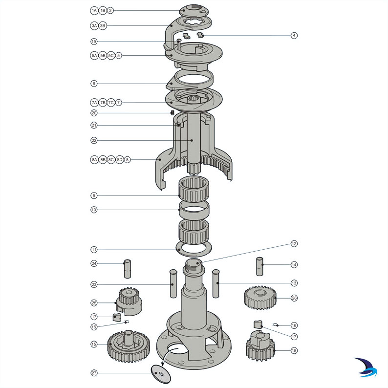 Lewmar - Ocean Self-Tailing Winch Spares (Size 44ST)