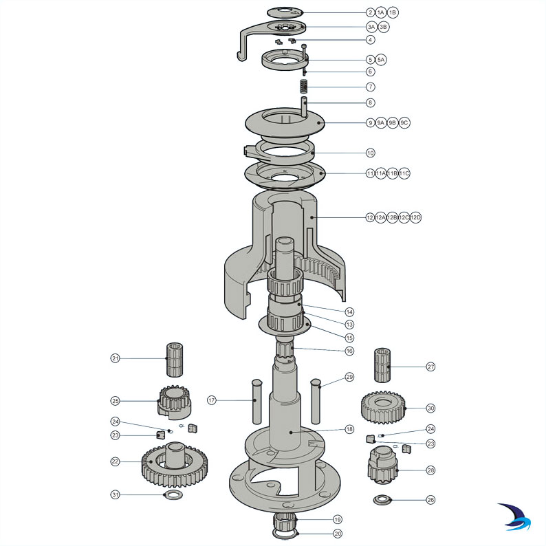 Lewmar - Ocean Self-Tailing Winch Spares (Size 50ST)