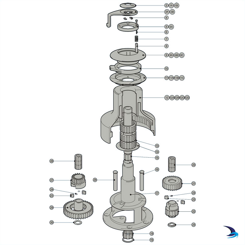 Lewmar - Ocean Self-Tailing Winch Spares (Size 54ST)