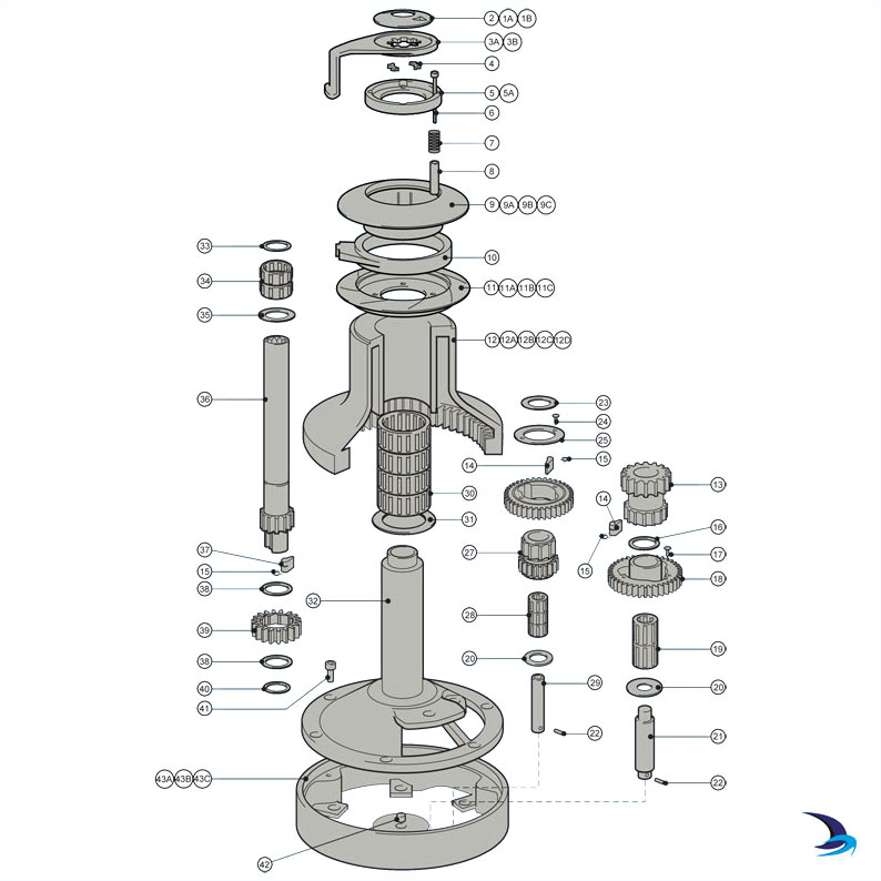 Lewmar - Ocean Self-Tailing Winch Spares (Size 66ST 2 Speed)