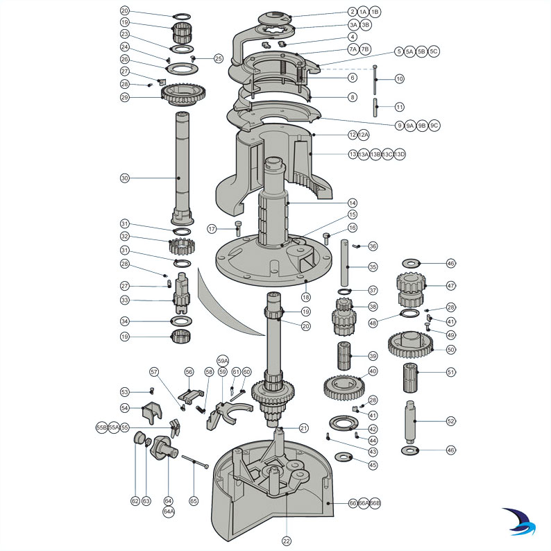 Lewmar - Ocean Self-Tailing Winch Spares (Size 66ST 3 Speed)