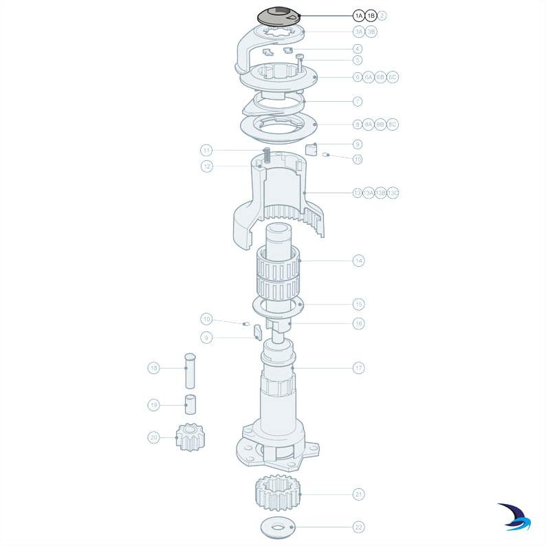 Lewmar - Ocean Self-Tailing Winch Spares  (Sizes 14ST & 16ST)