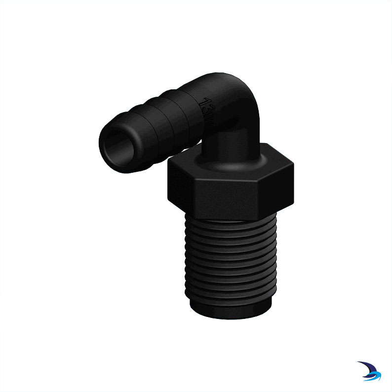 TruDesign - 90 Degree Hose Tail Male 13mm 1/2'' BSP