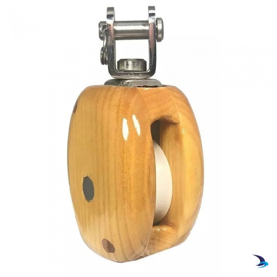 Meridian Zero - Wooden Yacht Block Single with Swivel 10-12mm