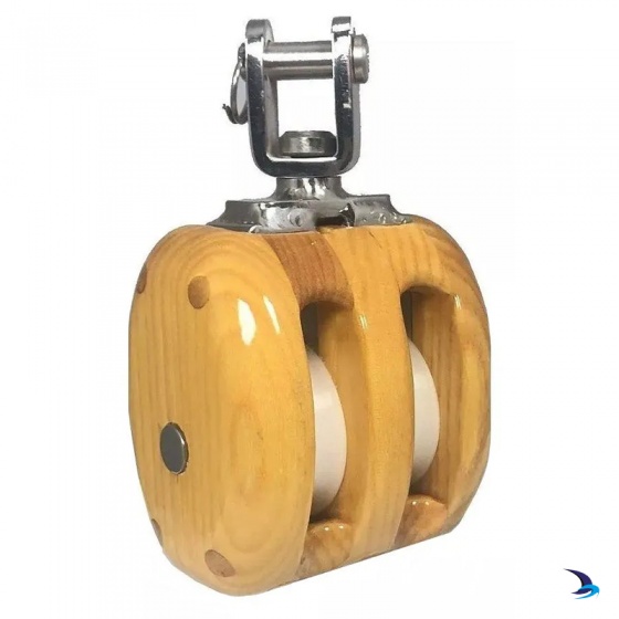 Meridian Zero - Wooden Yacht Block Double with Swivel 10-12mm