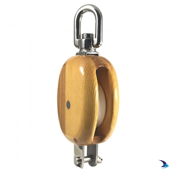 Meridian Zero - Wooden Tall Ship Block Single with Swivel & Becket 10-12mm