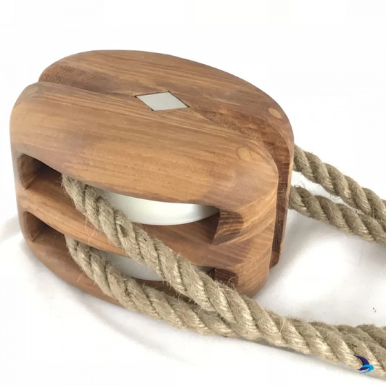 Meridian Zero - Wooden Tall Ship Double Strop Block 12-14mm