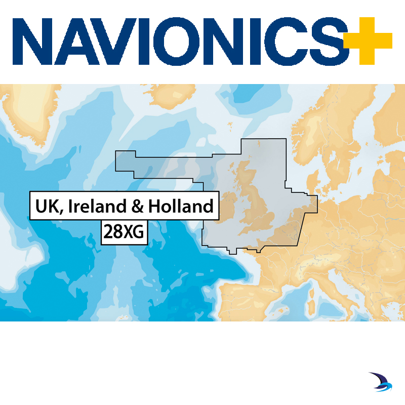 Navionics Plus 28XG UK Ireland & Holland Marine & Lake Charts on SD/MSD