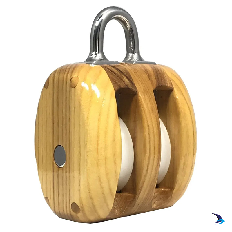 Meridian Zero - Wooden Yacht Block Double with Bow 8-10mm