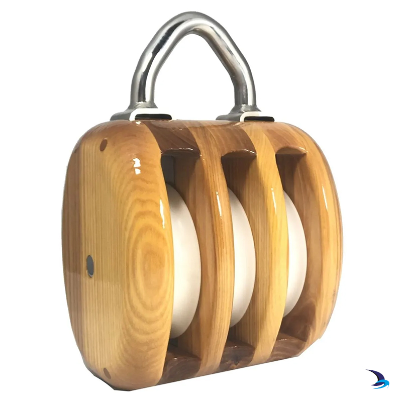 Meridian Zero - Wooden Yacht Block Triple with Bow 8-10mm