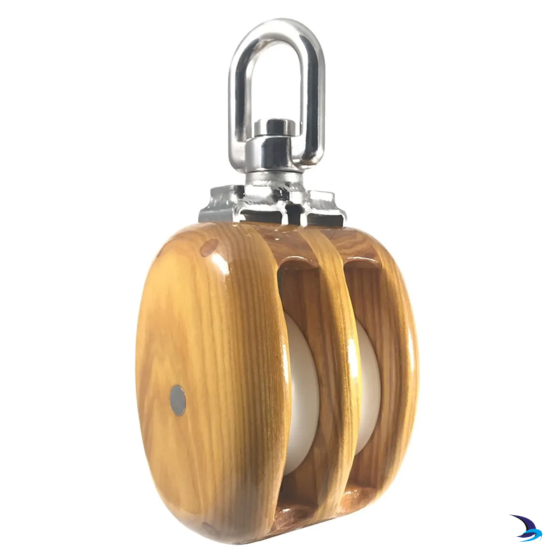 Meridian Zero - Wooden Tall Ship Block Double with Swivel 10-12mm